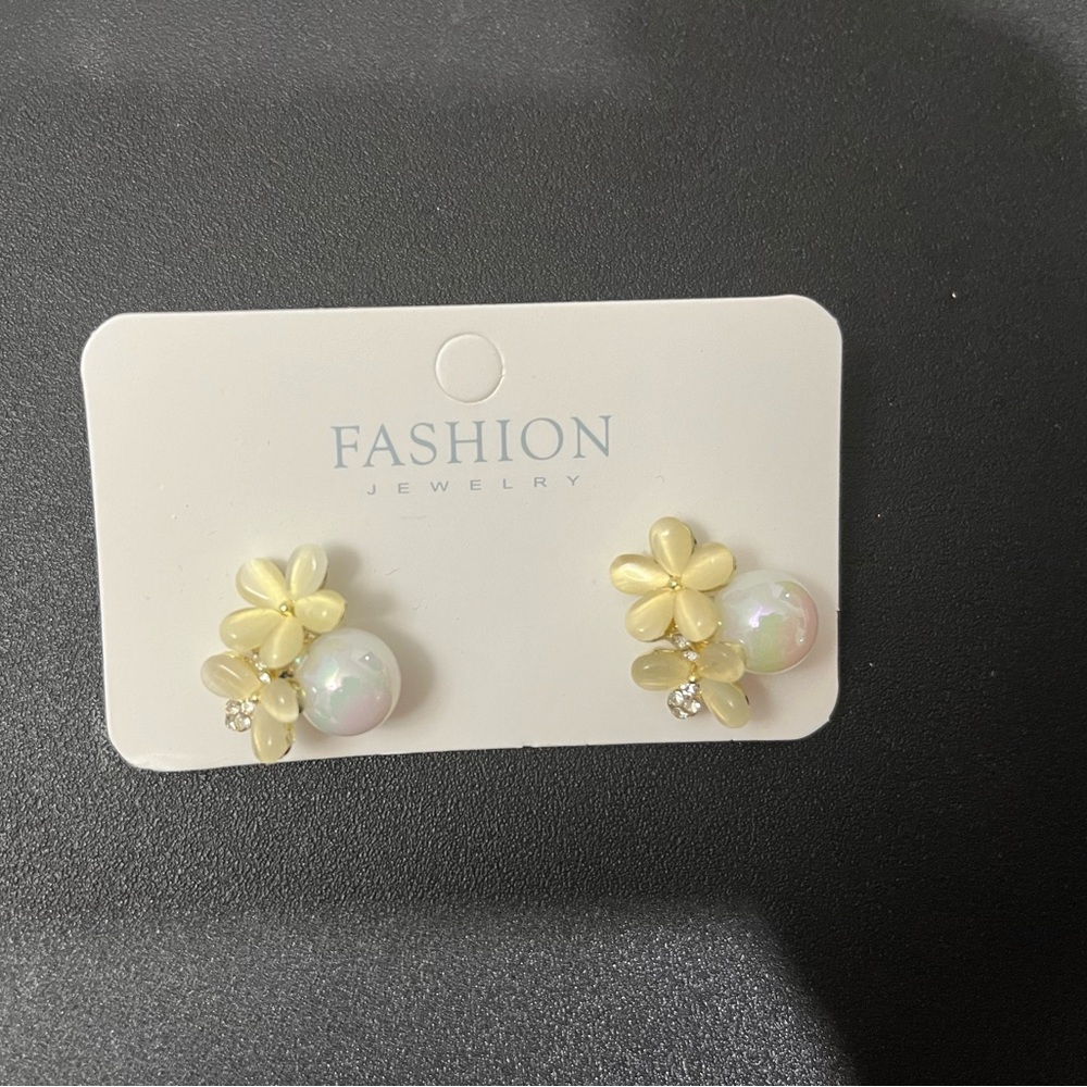 Elegant Floral Pearl Earrings- fashion jewelry-“ part of the 3 for $30 deal”